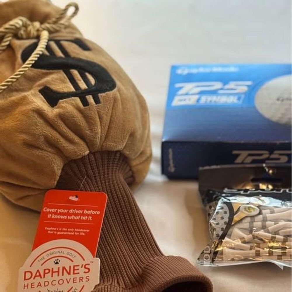 NWT-Golf Sport Accessories, Money Theme, Taylor Made Balls, Tee’s & Club Cover - Picture 5 of 10